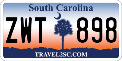 SC license plate ZWT898