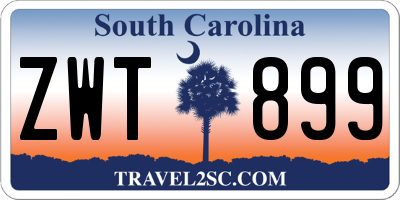 SC license plate ZWT899