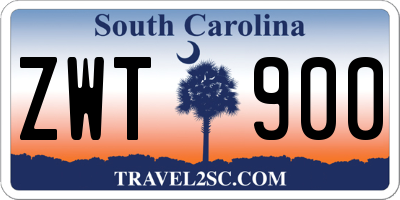 SC license plate ZWT900