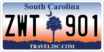 SC license plate ZWT901
