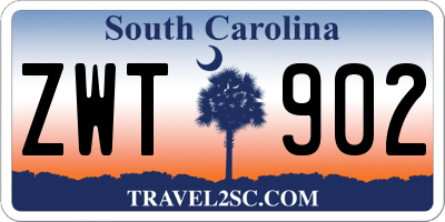 SC license plate ZWT902