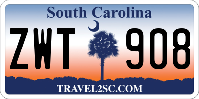 SC license plate ZWT908