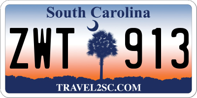 SC license plate ZWT913
