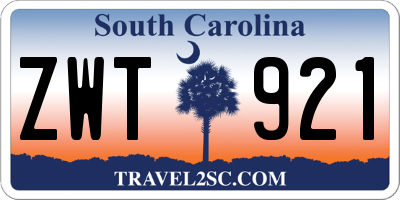 SC license plate ZWT921