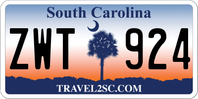 SC license plate ZWT924