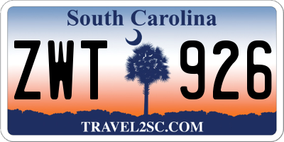 SC license plate ZWT926