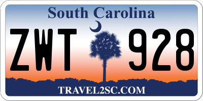 SC license plate ZWT928