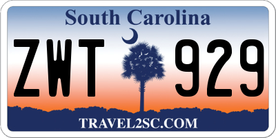 SC license plate ZWT929