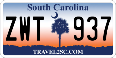 SC license plate ZWT937