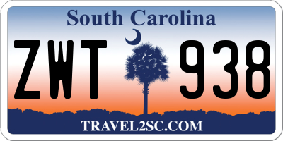 SC license plate ZWT938