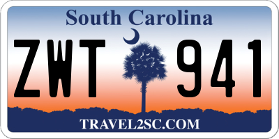 SC license plate ZWT941