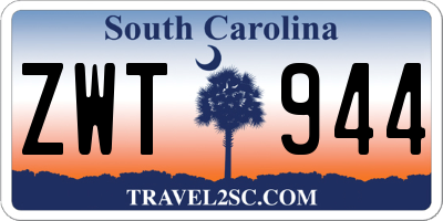 SC license plate ZWT944