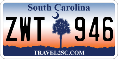 SC license plate ZWT946