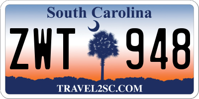 SC license plate ZWT948