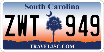 SC license plate ZWT949