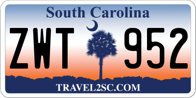 SC license plate ZWT952