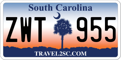 SC license plate ZWT955