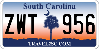 SC license plate ZWT956