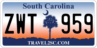 SC license plate ZWT959