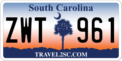 SC license plate ZWT961