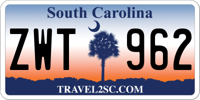 SC license plate ZWT962