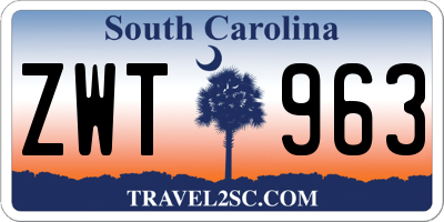SC license plate ZWT963