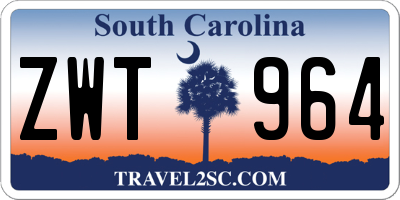 SC license plate ZWT964