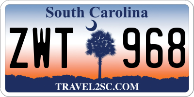 SC license plate ZWT968