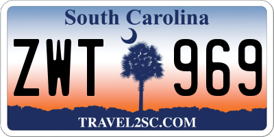 SC license plate ZWT969