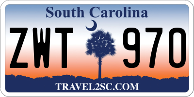 SC license plate ZWT970