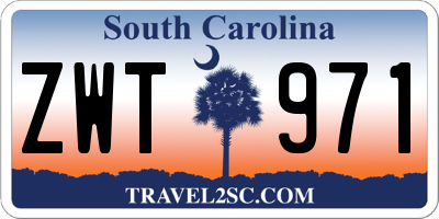 SC license plate ZWT971