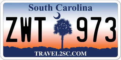 SC license plate ZWT973
