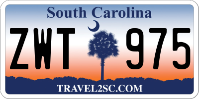 SC license plate ZWT975
