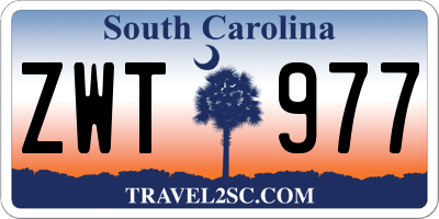 SC license plate ZWT977