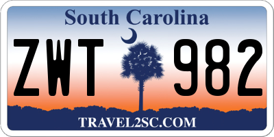 SC license plate ZWT982