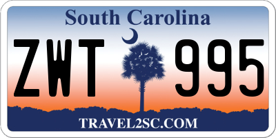 SC license plate ZWT995