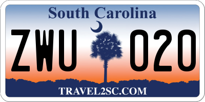 SC license plate ZWU020