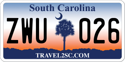 SC license plate ZWU026