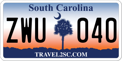 SC license plate ZWU040