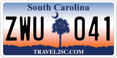 SC license plate ZWU041