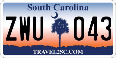 SC license plate ZWU043