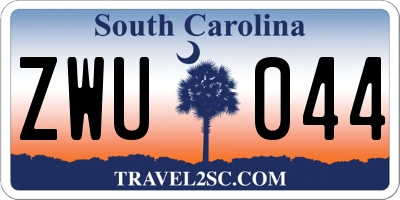 SC license plate ZWU044