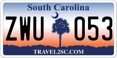 SC license plate ZWU053
