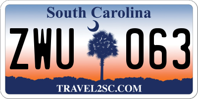 SC license plate ZWU063