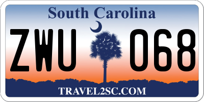 SC license plate ZWU068