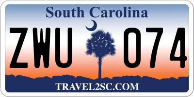 SC license plate ZWU074