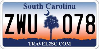 SC license plate ZWU078