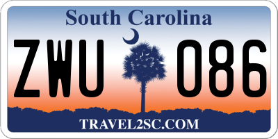 SC license plate ZWU086