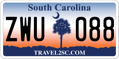 SC license plate ZWU088