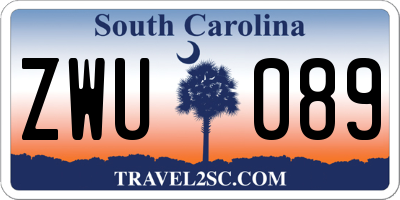 SC license plate ZWU089
